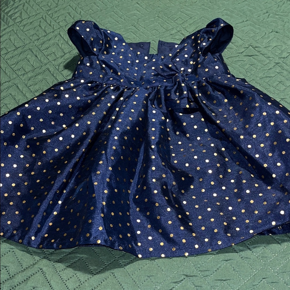 Carter's Midnight Blue Dress with Gold Accents